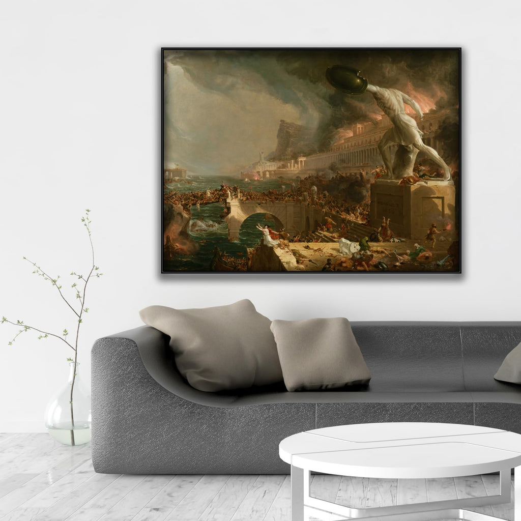 Thomas Cole Canvas Wall Art - The Course of Empire Destruction Poster - Fine Art Prints - Classic Painting Modern