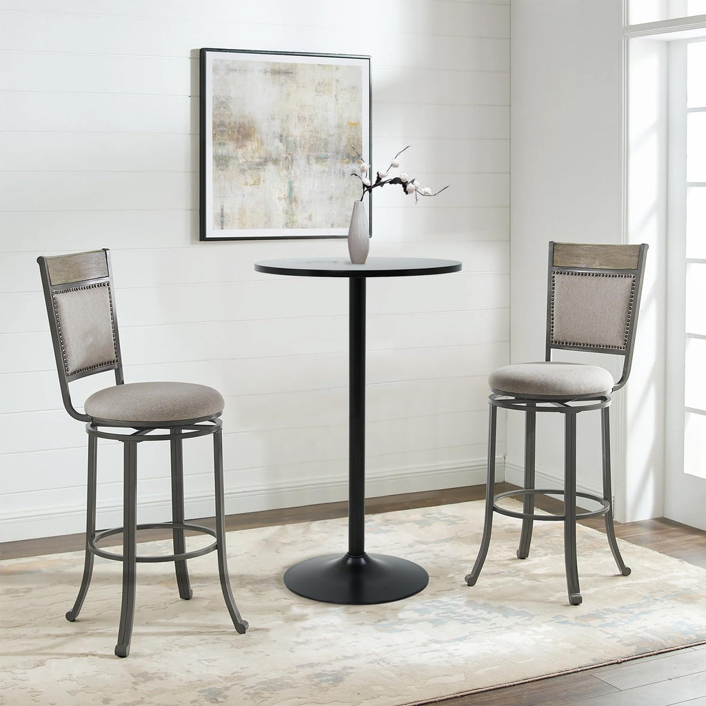 Round Bar Table 40" Height Modern Pub Table, Black