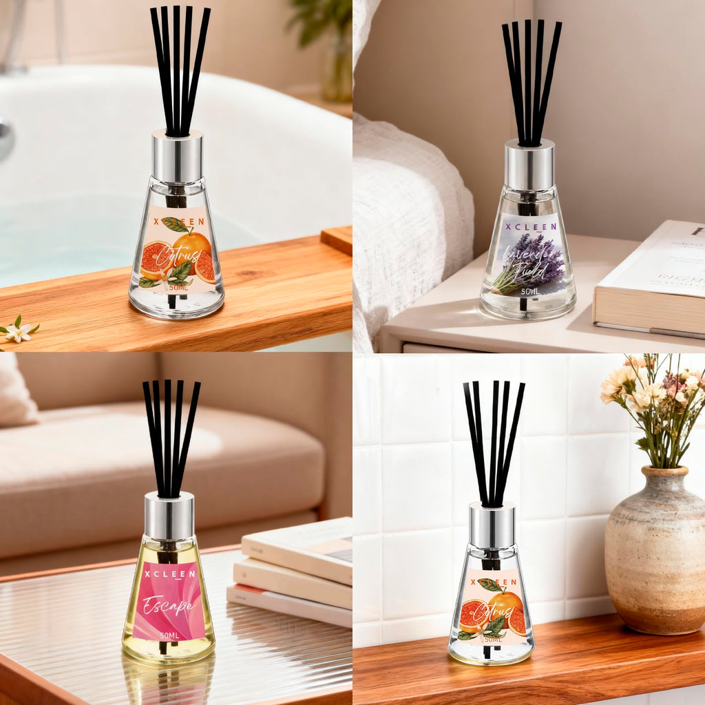 Reed Diffuser of 3 Pack, Escape Lavender Citrus Oil Diffusers with Sticks, Reed Diffusers Bathroom Bedroom, Each