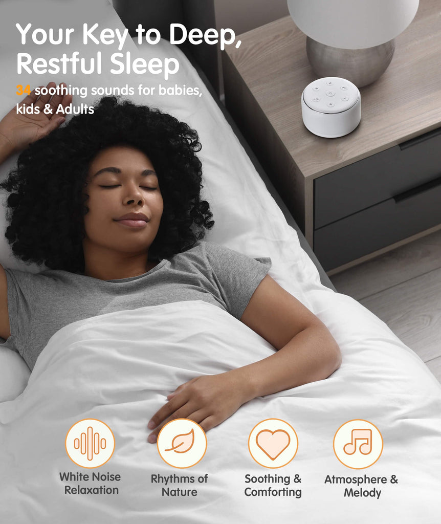 Rechargeable White Noise Sound Machine Baby with Night Light