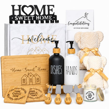 Warming Gifts New Home, 14 Pcs Housewarming Gift Baskets for Couples