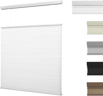 Top Down Bottom Up Cordless Cellular Shades,White, | Pull Down Honeycomb Blinds with Room Darkening Design, Light