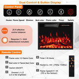 23 inch Electric Fireplace Insert Heater, Recessed Mounted Fireplace with Remote & Control Panel