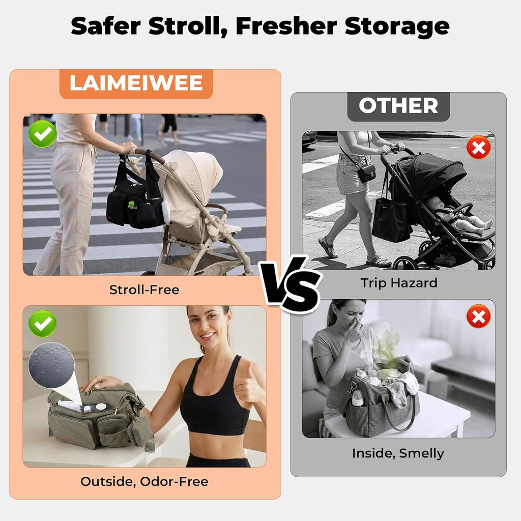 Crossbody Diaper Bag, in-1 Stroller Caddy