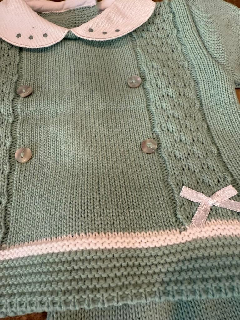 Piece Baby Knitted Set Sweater Footed Pants Hat Boys Girls Coming Home Newborn Outfit - Made in Spain