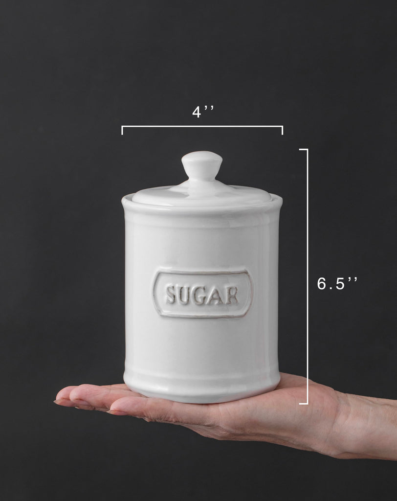 Relief Rectangle Ceramic Canisters Sets For The Kitchen Canisters For Countertop Set of 3 Airtight Coffee Canisters