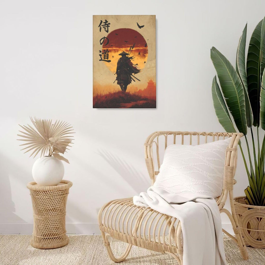 Japanese Samurai Wall Art Oriental Asian Bushido Wall Decor Warrior Figure Canvas Pictures Paintings Prints Japan