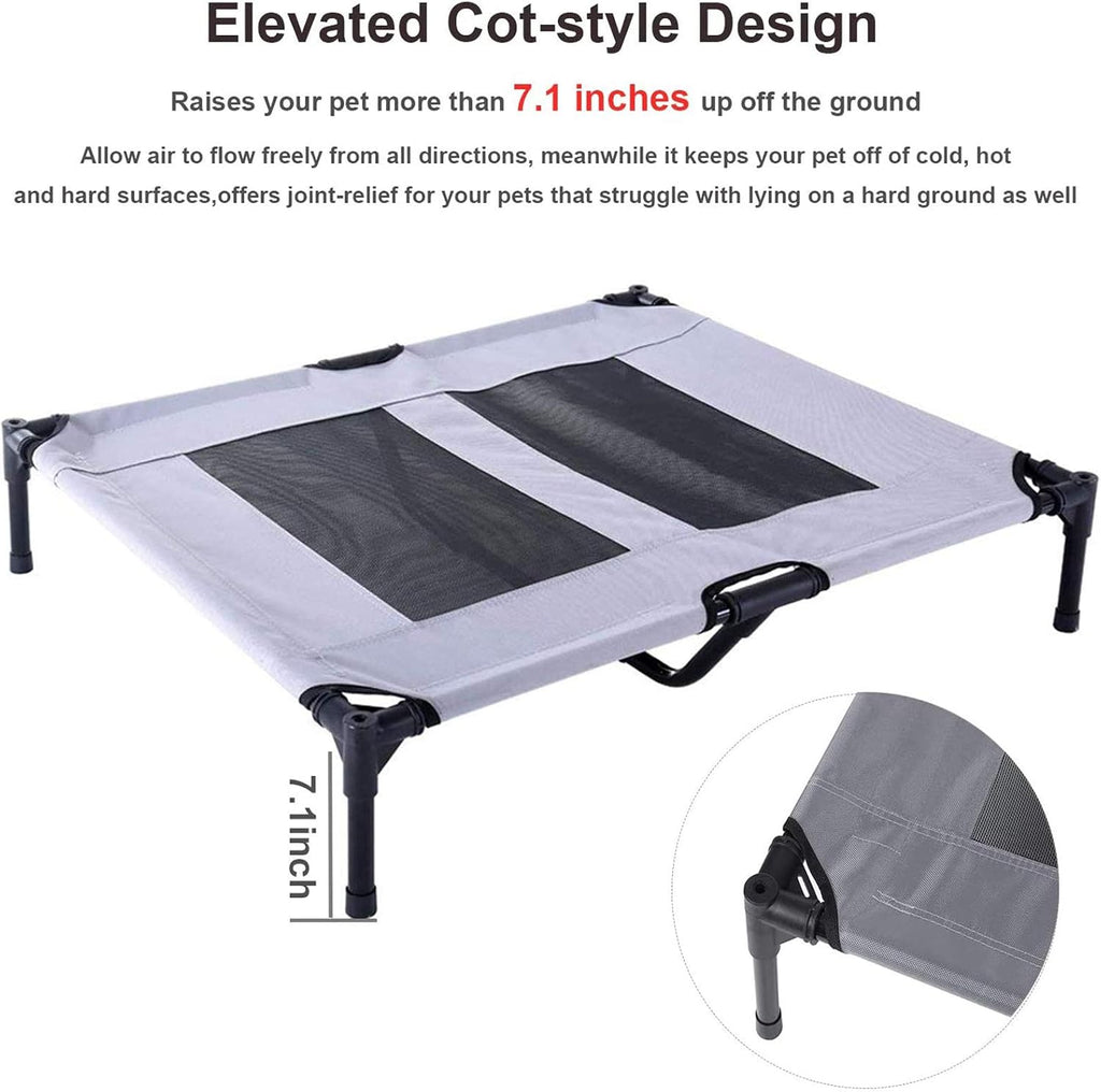 Elevated Dog Bed with Removable Canopy w/Convenient Carrying Bag Indoor Shade 1680D Portable Raised Oxford Fabric