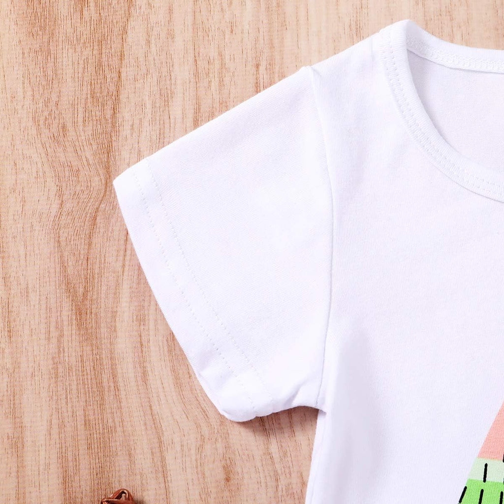 Toddler Baby Girls Clothes Watermelon T-shirt + Linen Shorts with Belt Cute Summer Short Set
