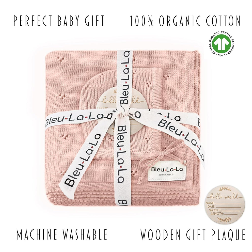 Baby Gift Set - Organic Cotton Newborn Blanket Essentials, Baby Gifts for Girls, Baby Gift Set, Baby Girl Shower