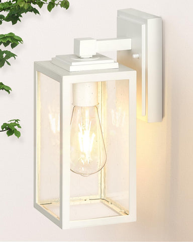 Outdoor Lights for Porch, White Outdoor Wall Lights Wall Mount, Waterproof Outdoor Lights for House with Tempered Seed Glass, Garage Light for House, Garden, Patio A123-B0C743F73G