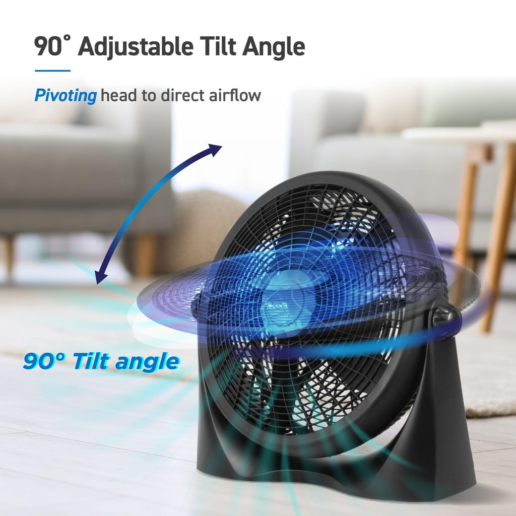 16 Inch High Velocity Floor Fan, Black, CFF16B