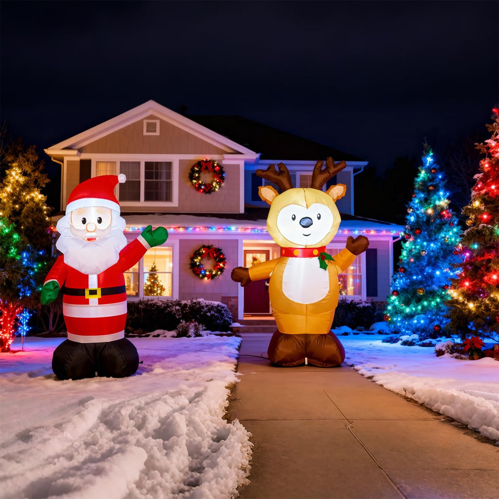 4ft Inflatable Santa Claus with LEDs, 30s-Auto Blow Up