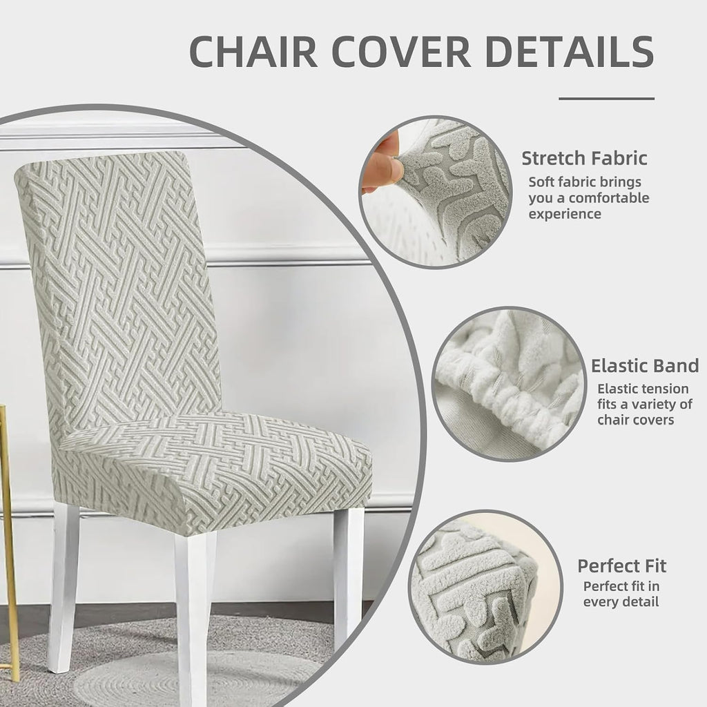 Dining Room Chair Covers - Anti-Cat Scratch, Washable, Regular Size, 4 Pack, Meeting