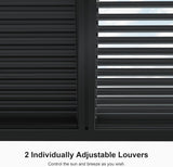 Louvered Pergola 94AS 11' x 15' Aluminum Metal Outdoor Pergola wtih Adjustable Louvered Roof and Integrated Drainage