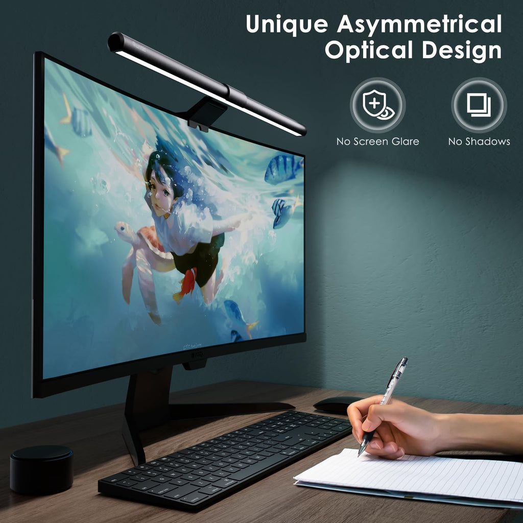 Monitor Light Bar with Remote Control, Fit for Curved/Flat Monitor, Eye-Care USB Computer Lamp Dimmable Screen Light