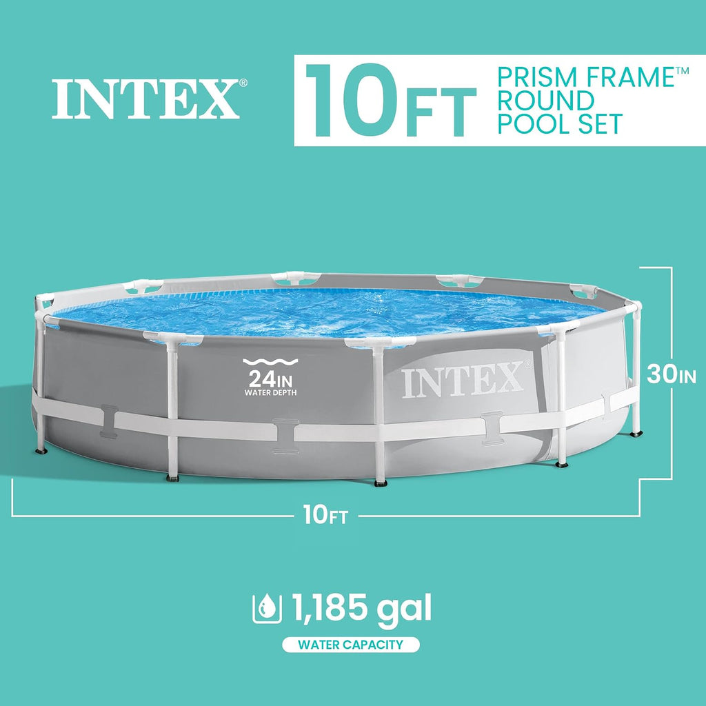 Prism Frame 10ft x 30in Round Above Ground Swimming Pool Set w/Pump | 26701EH - 330 GPH Cartridge Filter Pump
