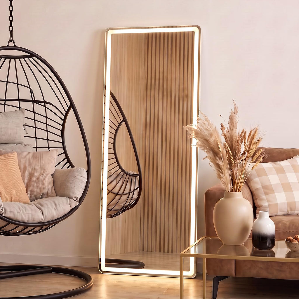 21"x64" Full Length Mirror with Lights, Standing Mirror