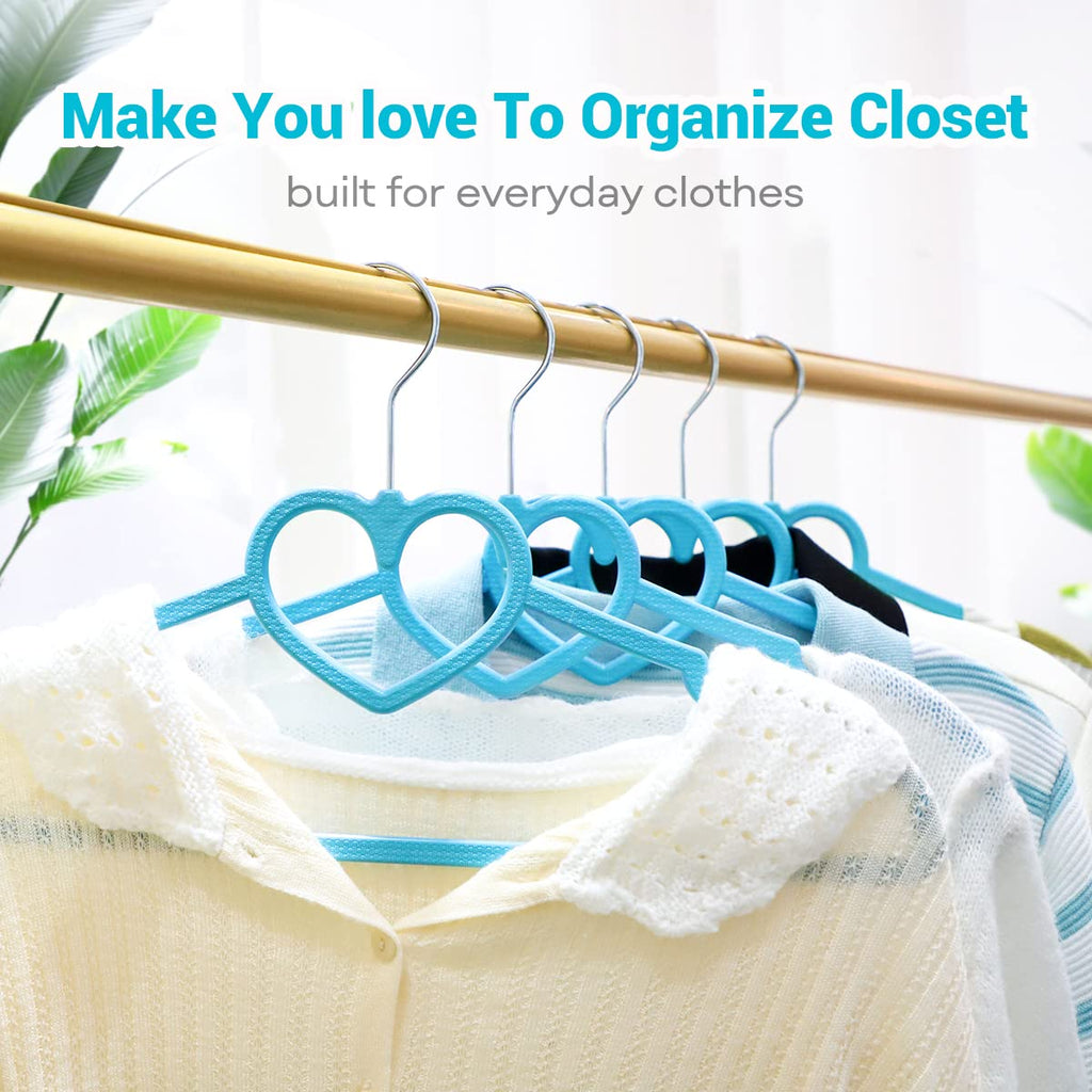 Plastic Hangers 20 Pack, Blue Shirt Hangers Ultra Thin Space Saving with 360 Degree Swivel Hook, Strong & Durable