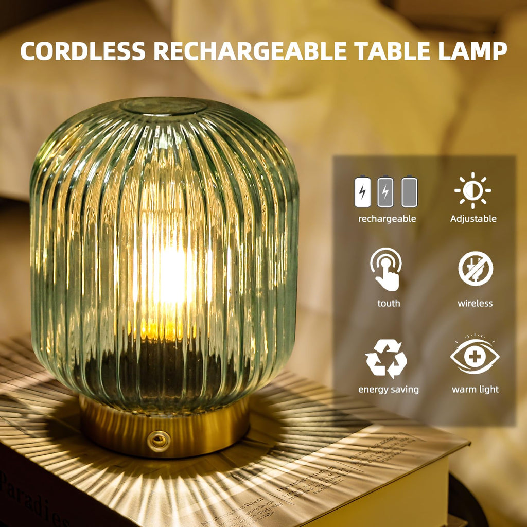 Rechargeable Table Lamp,Cordless Lamp with Memory Function,Green