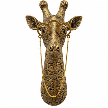 Gold Animal Head Wall Decor Wall Sculpture Home Decor Statue Office Bedroom Modern Decor for Men Women Giraffe