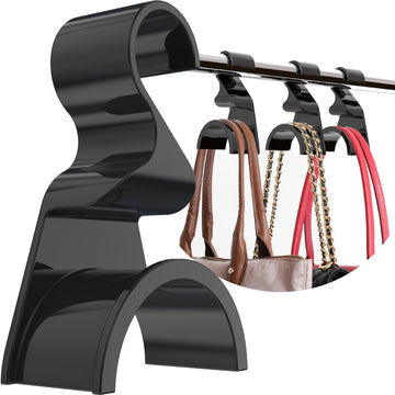 Premium Black Purse Hanger Closet Set of 3 - Durable Acrylic Organizers and Storage Bag Hanger for Luxury Closet