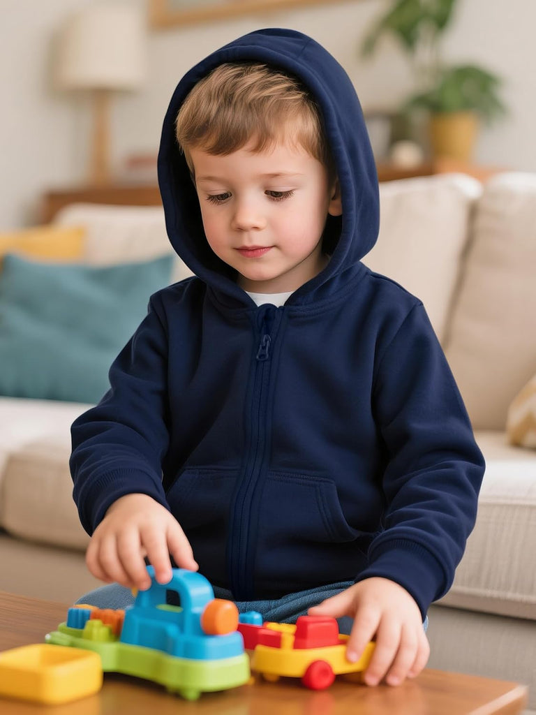 3 Packs Baby and Toddler Boys Zip Up Fleece Jackets Hoodies 6M