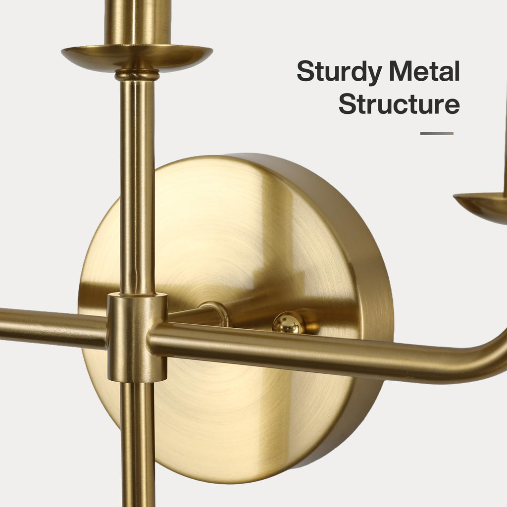 Gold Wall Sconce, Brass Candle Wall Light