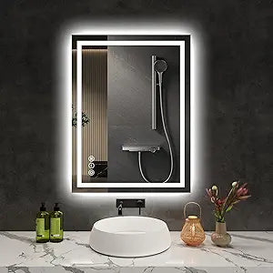 Led Bathroom Mirror 24X32 Inch Anti-Fog Bathroom Mirror with Lights, Wall Mounted Lighted Vanity Mirrors, Dimmable,