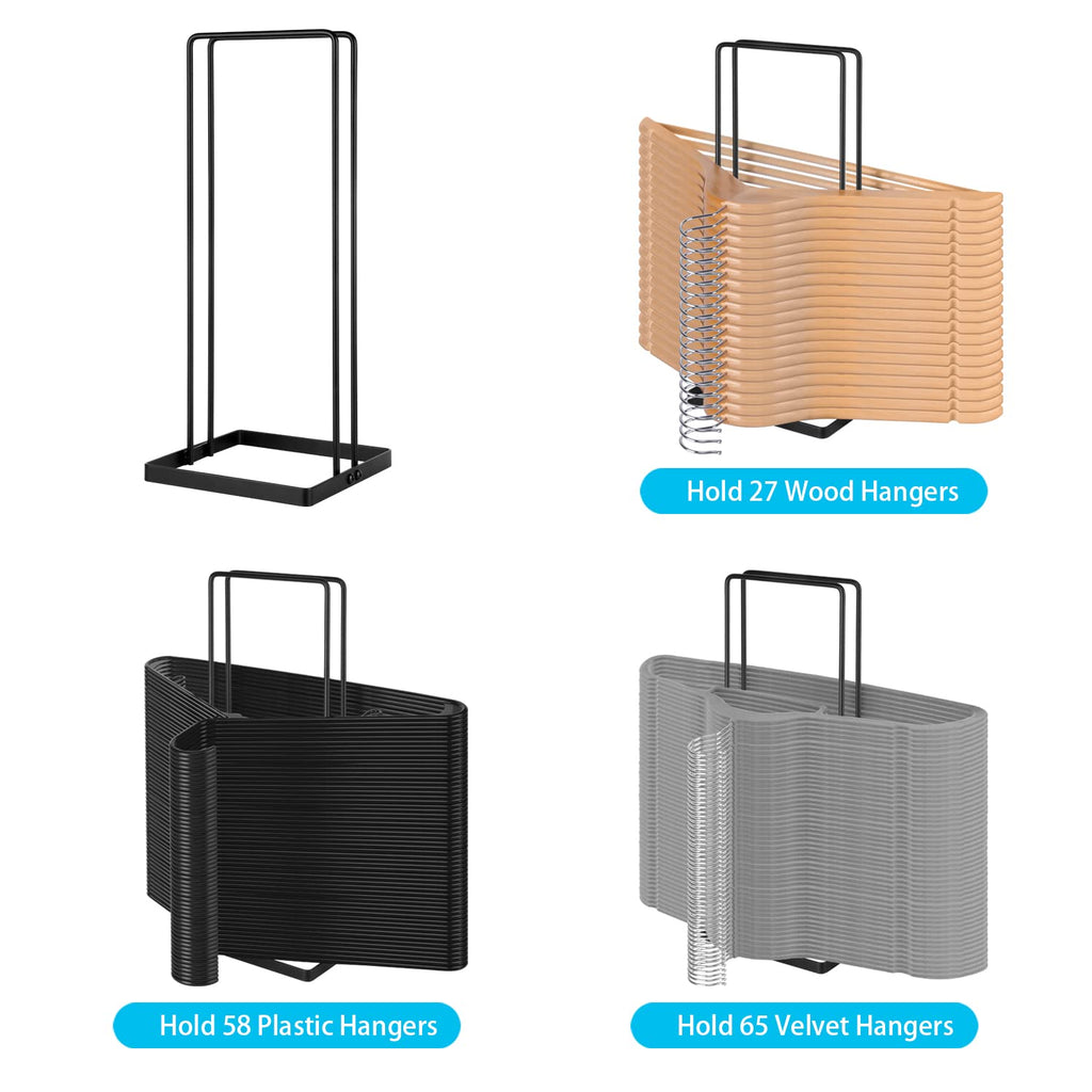 Hanger Organizer Stacker, Storage Rack Holds up to 58 Velvet Hangers for Closet & Laundry Room, Portable Hanger Holder
