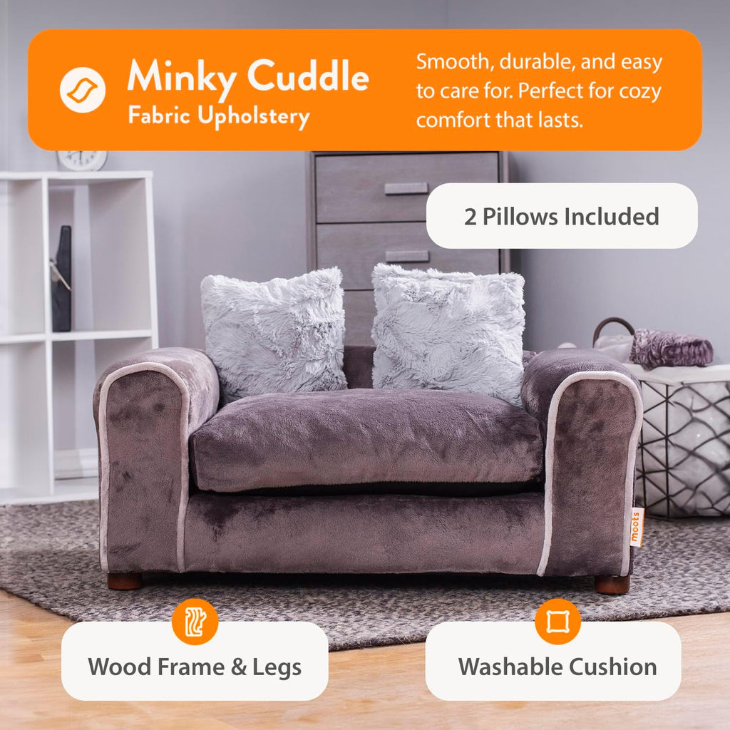 Furry Pet Sofa Lounge, Charcoal, Small