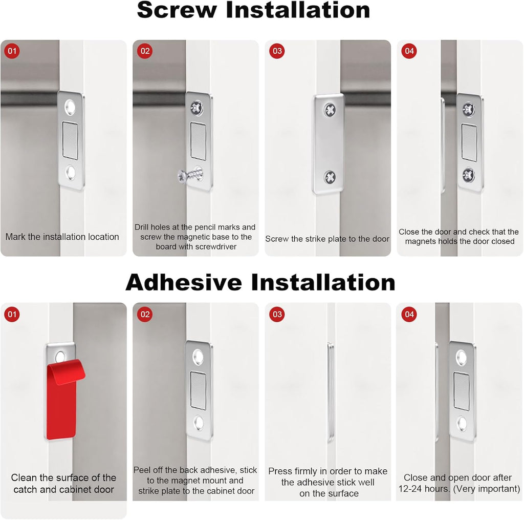 Cabinet Magnetic Catch 6 Pack Ultra Thin Cabinet Door Magnetic Catch for Drawer Magnet Adhesive Cabinet Latch Magnetic