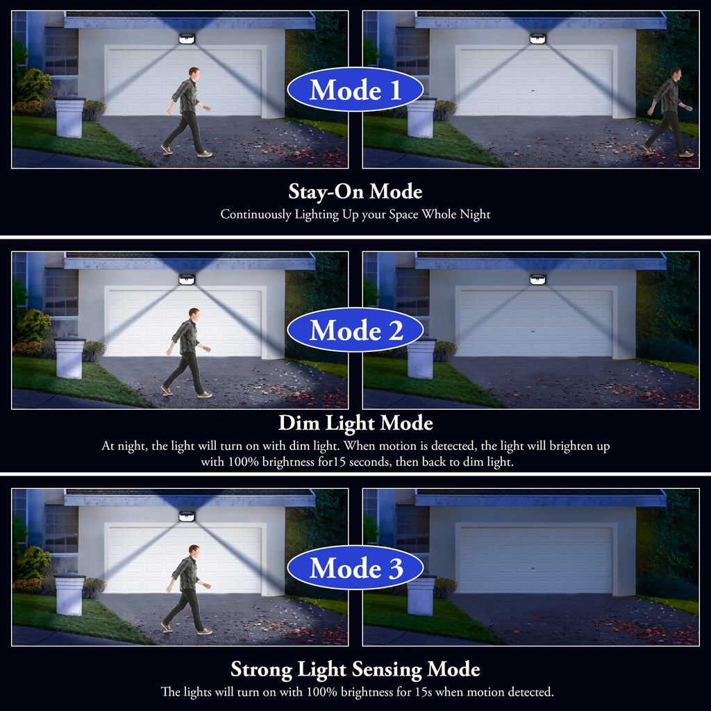 Solar Outdoor Lights, 8-Pack Super Bright 178 LEDs Motion Sensor Wall Light with 270° Wide Angle & 3 Modes