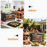 Electric Rotisserie Grill with 2-in-1 Cooking Mode,34QT Rotisserie Oven with 360° Auto-Rotating Heating, Dual Skewers