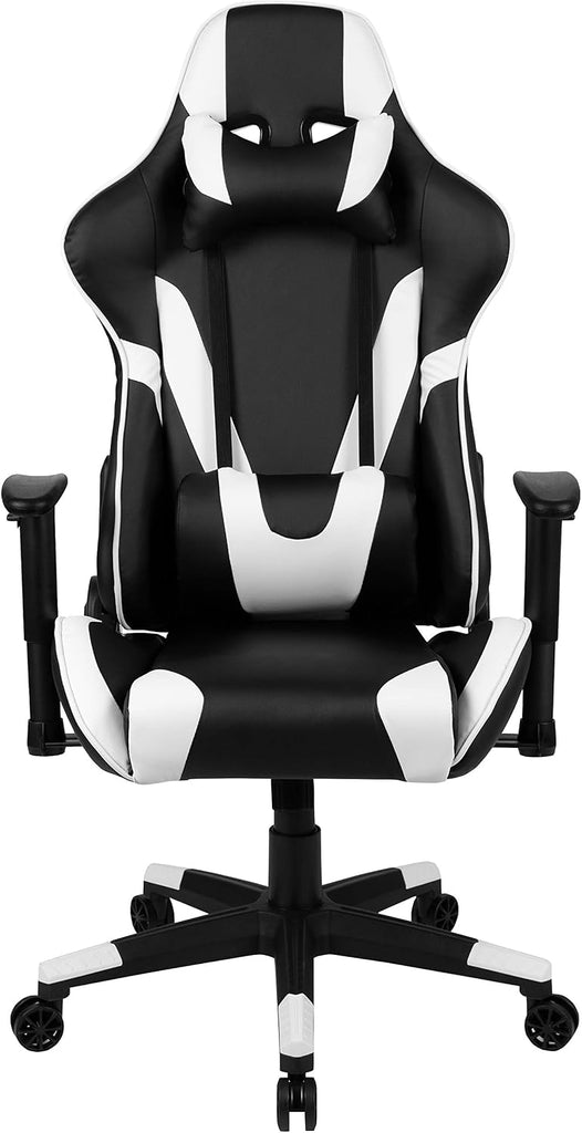 X20 Fully Reclining LeatherSoft Racing Style Gaming Chair with Headrest, Lumbar Pillows, Ergonomic Swivel Computer