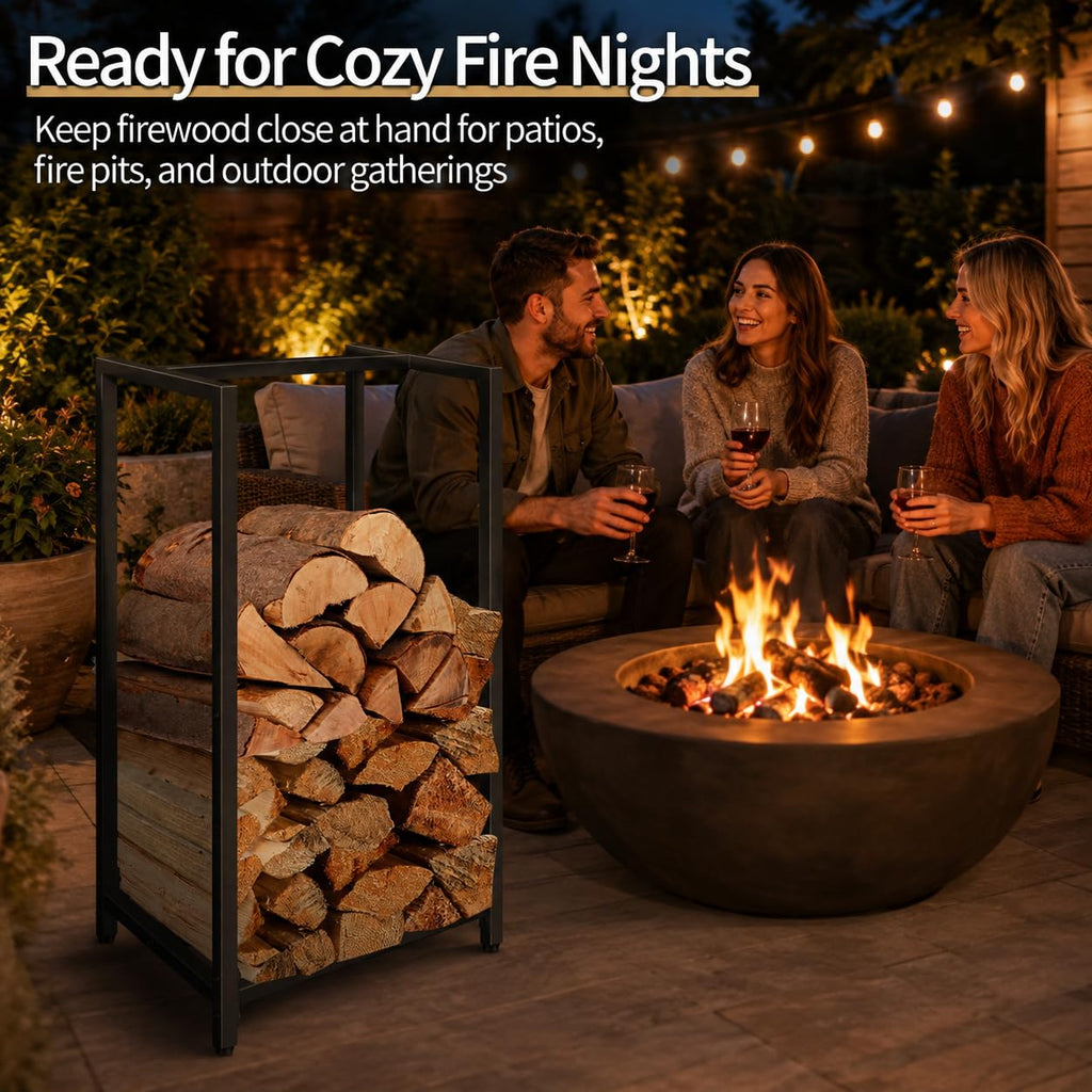 Firewood Rack Indoor Outdoor, 2Pack 30" Tall Firewood Holder Metal Small Log Wood Rack Portable Vertical Wood Storage