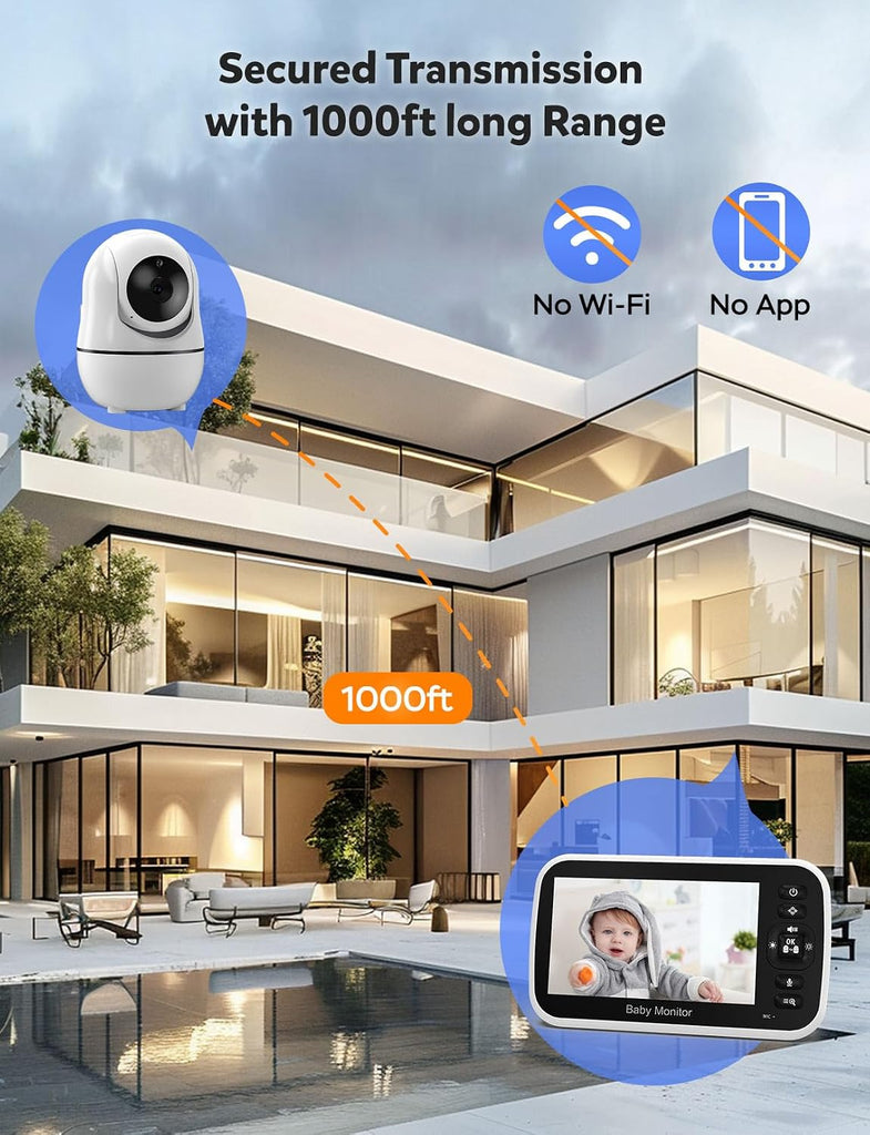 5" Baby Monitor with Camera and Audio No WiFi