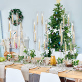 10PCS 8 Arm Acrylic Candelabra Candle Holder,Tall Clear Candlestick Holders with Shade for Tables Party Grand Event