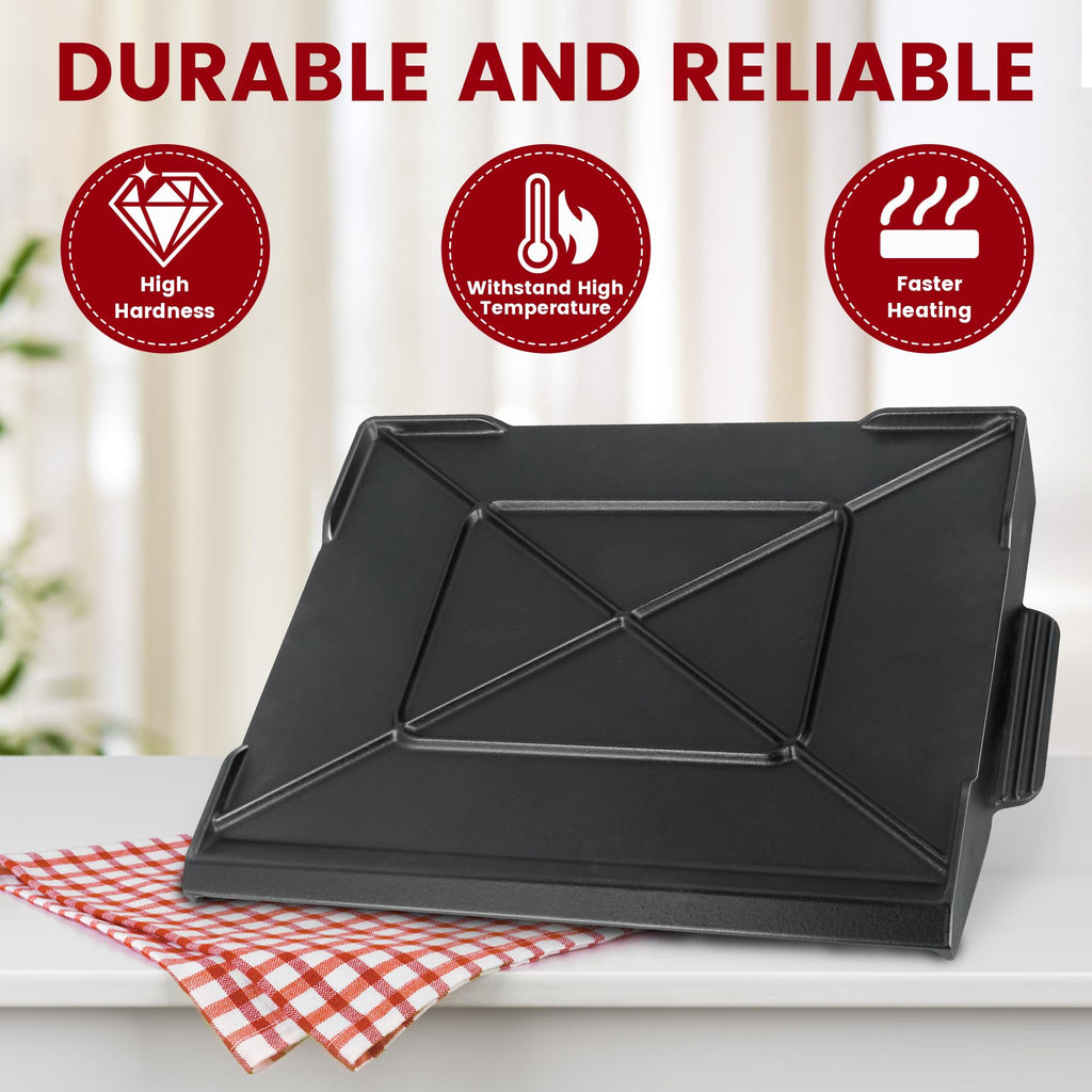 17" x 13" Universal Cast Iron Griddle for Gas Grill, Stove Top Griddle Gas Grill Griddle Insert for Charbroil