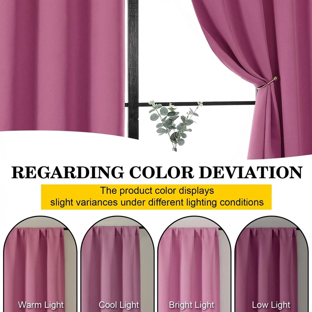 Blackout Curtains 84 Inch Length 2 Panels Set, Soft Solid Thermal Insulated Room Darkening Curtains 84 Inches Long