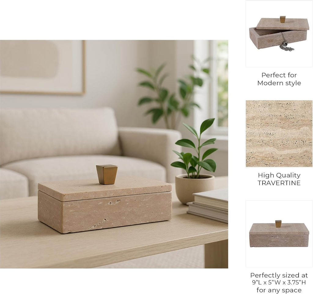 Decorative Box with Lid Decor - Sophisticated Storage Box and Home Organizer for Accessories - Perfect Keepsake
