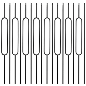 16 Pcs Iron Balusters for Staircase - 44 Inches Wrought Iron Balusters, Balusters for Staircase Interior Satin Black