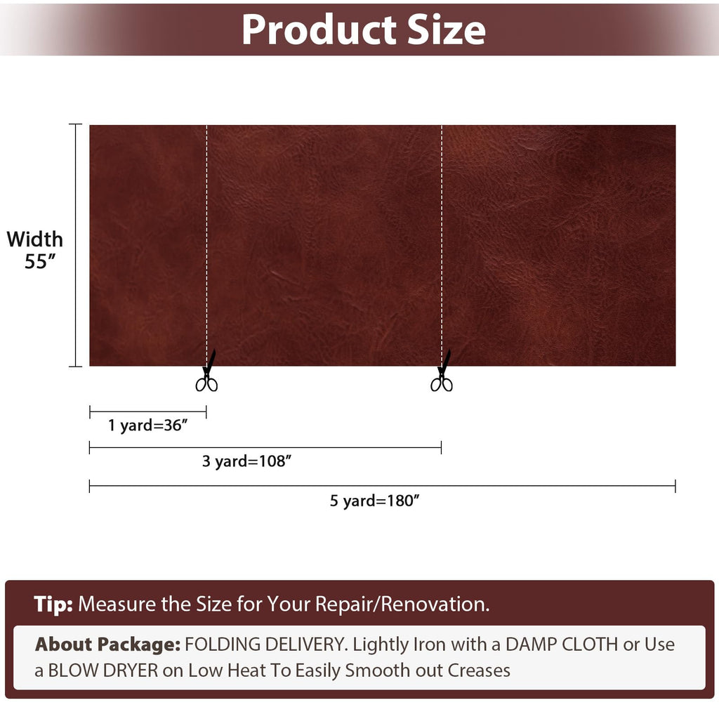 Faux Leather 1.0mm Upholstery Fabric by the Yard 15 Yard Red