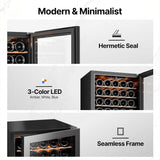 34 Bottle Wine Fridge, Wine Cooler Refrigerator, Wine Refrigerators with Double-