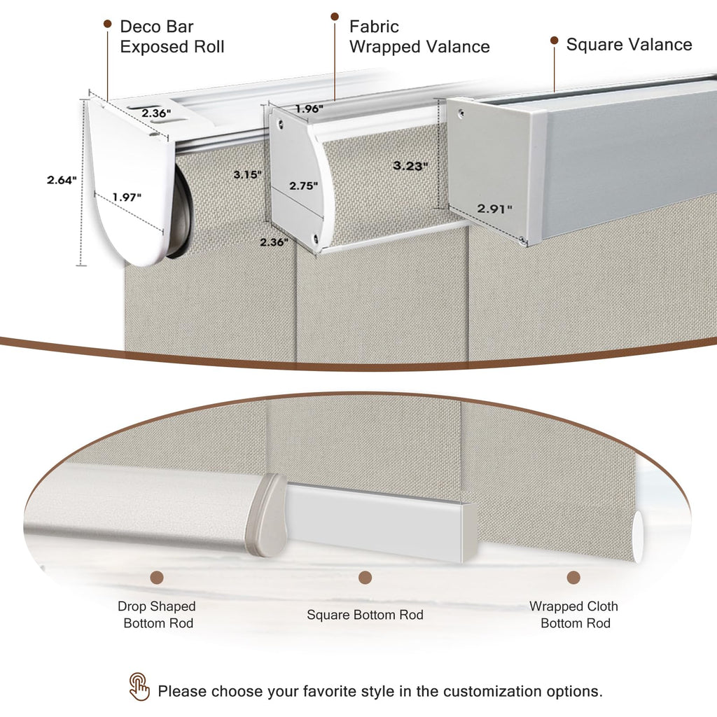 Motorized Blinds Roller Shade with Remote: Automatic Smart Blind for Windows 100% Blackout, Electric Blinds