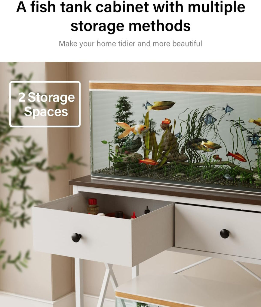 Fish Tank Stand with Drawer, 20-29 Gallon Aquarium Stand Easy Assemble