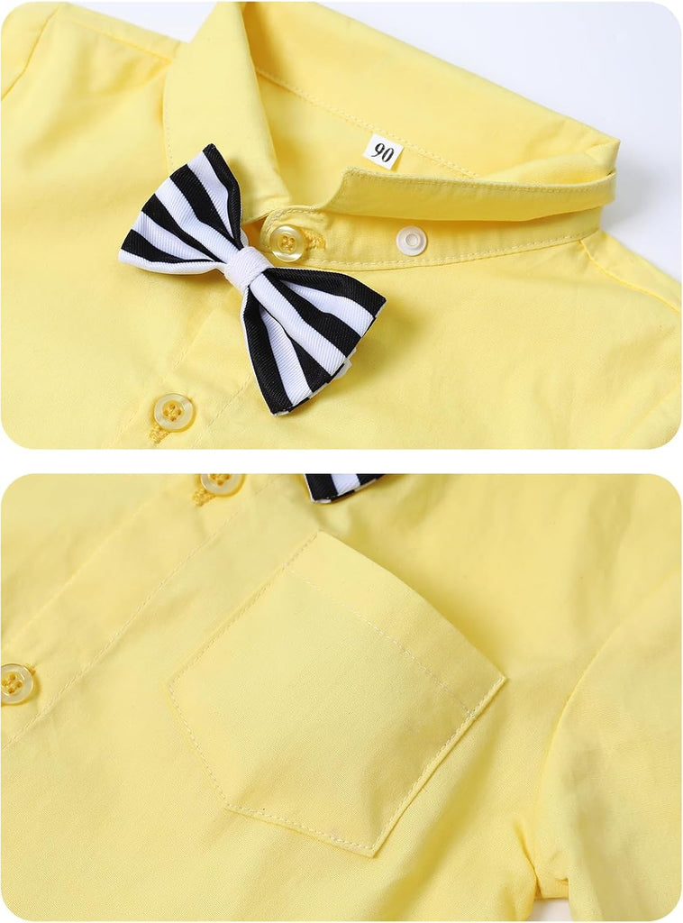 Infant Baby Boys Dress Shirt Formal Bodysuit Rompers