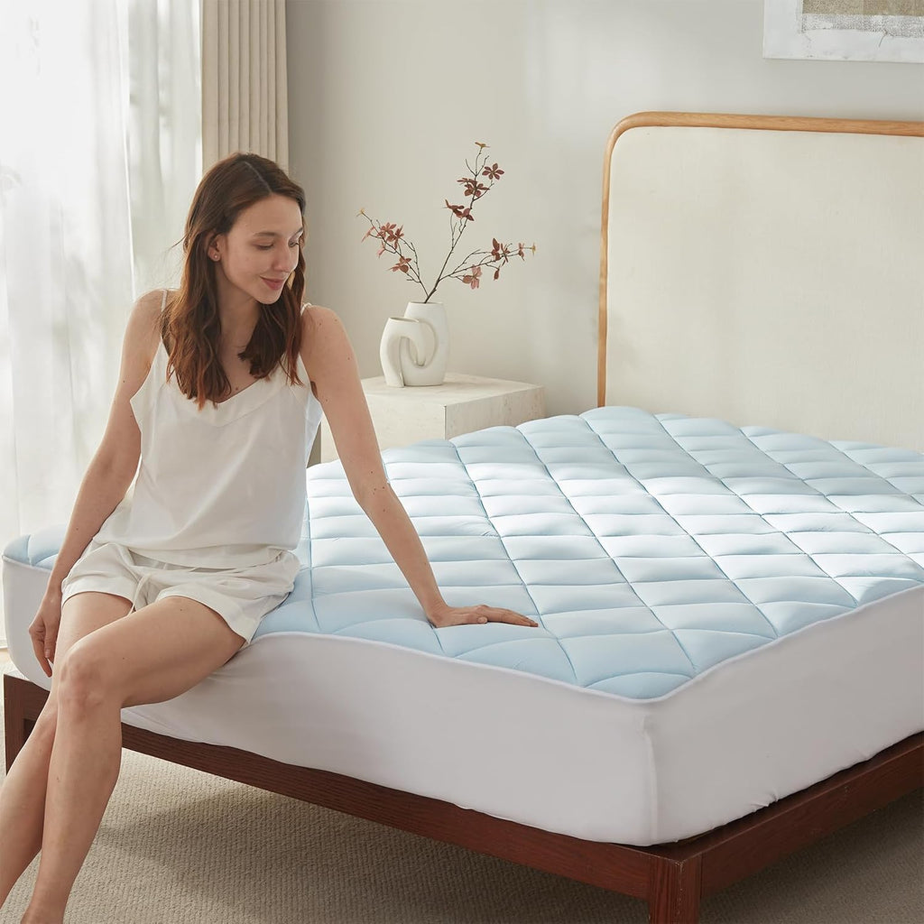 Cooling Mattress Topper King,Gel-Infused Memory Foam Mattress Pad | 1/2 inch Breathable Ventilated Design, Light Soft