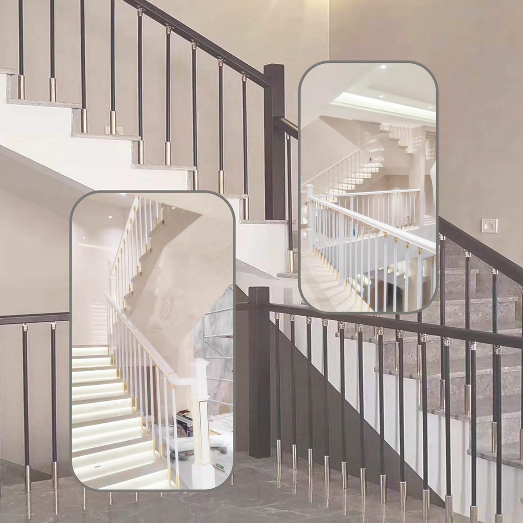 Balusters Spindle for Stairway, Metal Railing Column, Indoor Staircases Aluminum Alloy Post with180° Adjustable