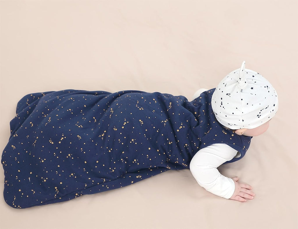 Baby Organic Cotton 0.5 TOG Wearable Blanket-Light Sleeping Bag with Way Zipper, Boys Girls Swaddle Transition
